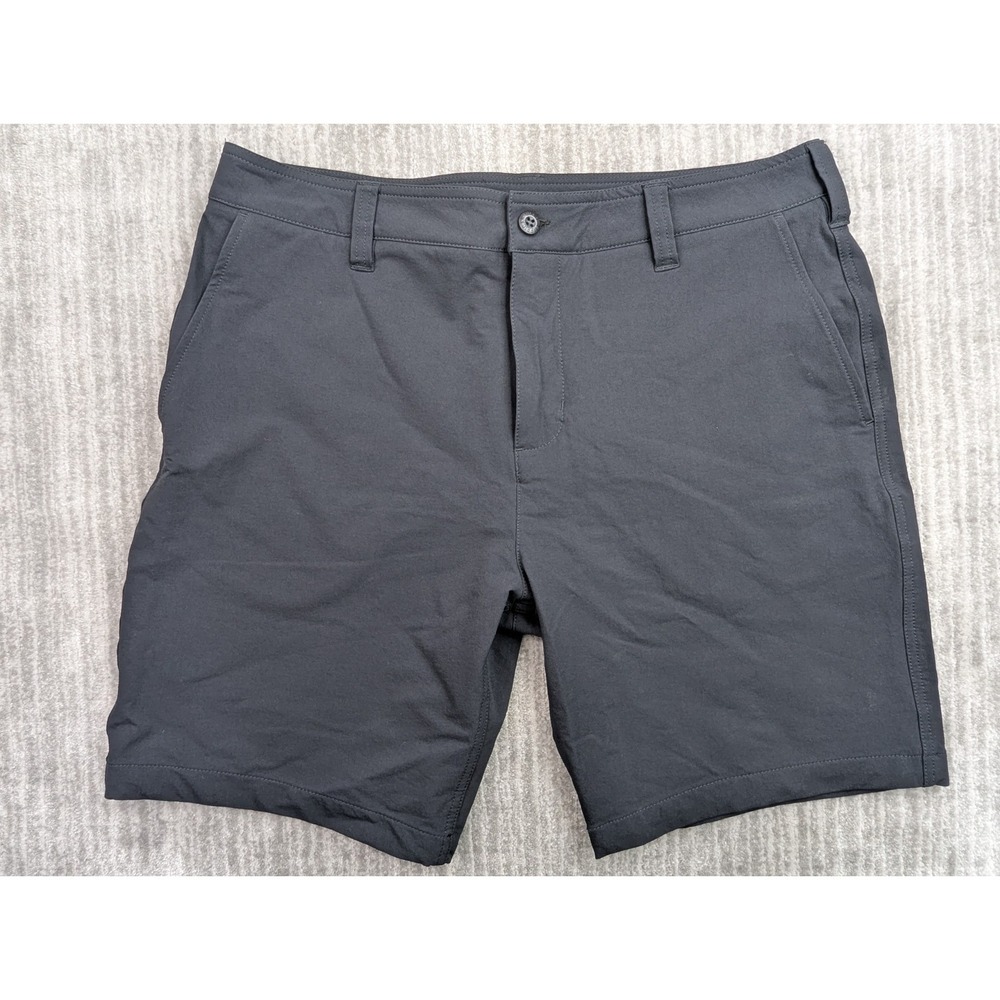 American Giant Mens Chino Shorts Black 36W 9L Made In USA Nylon Spandex